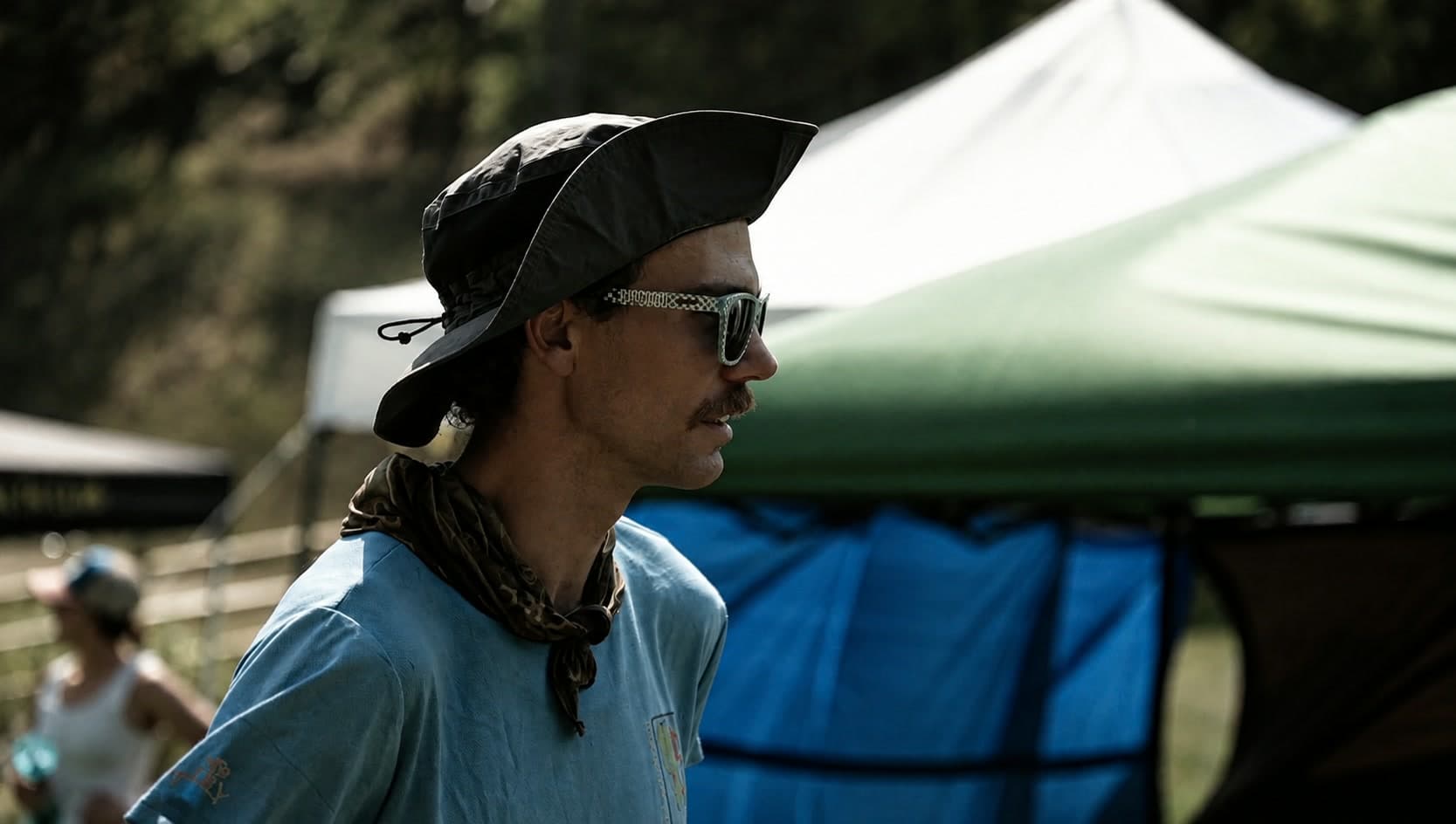 The other of the final two runners still on course late in the ROO Ultra