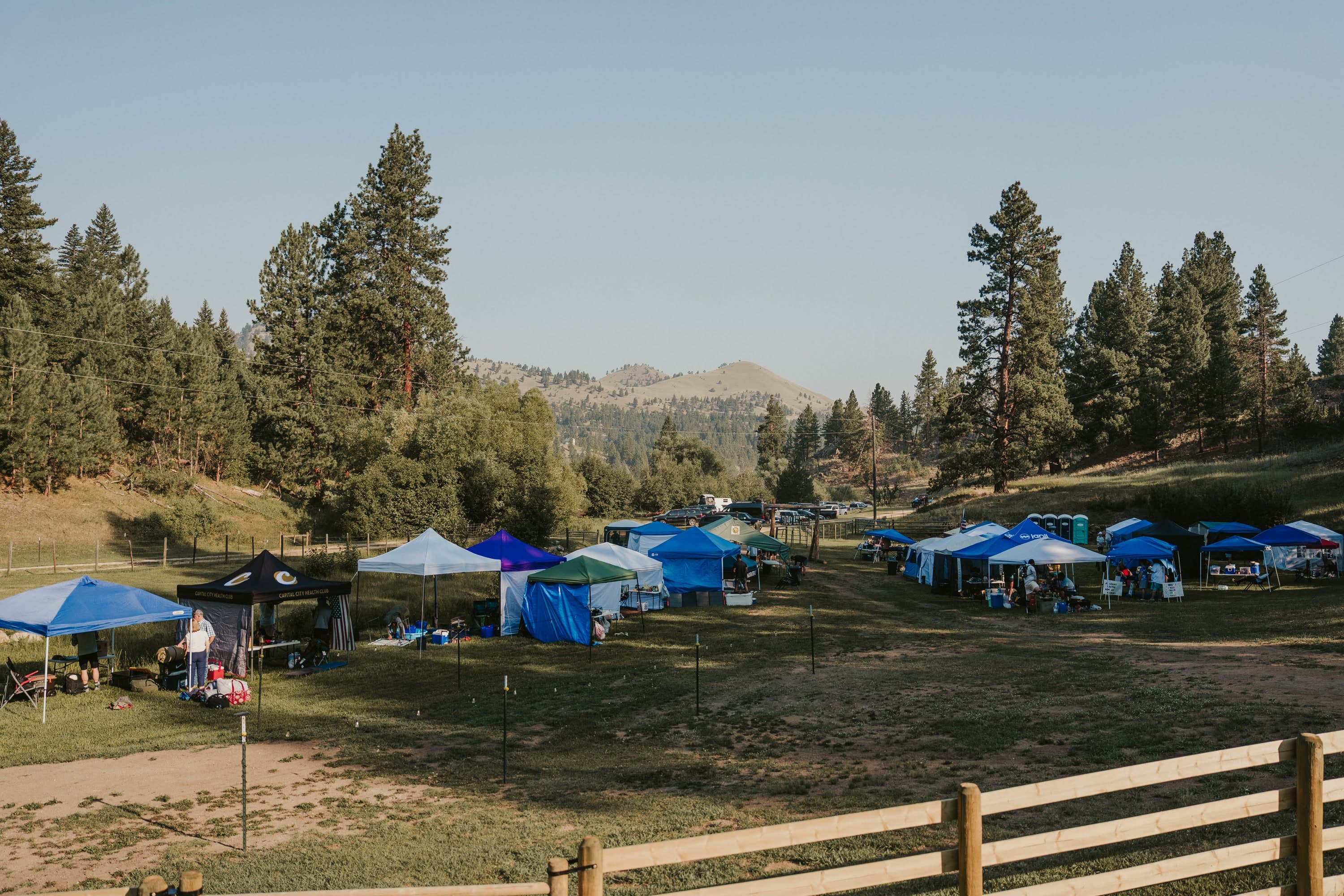 The private Montana ranch that hosts the ROO Backyard Ultra, seen at golden hour